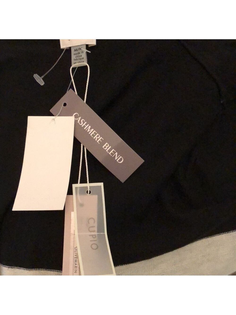 Black, Beige & Tan Cupio Hooded Cardigan NWTs (M) acrylic and cashmere blend. - Picture 6 of 9
